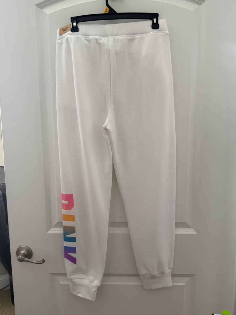 PINK Victoria's Secret White Zip-Up Hoodie with Multicolor Logo - Picture 8 of 11